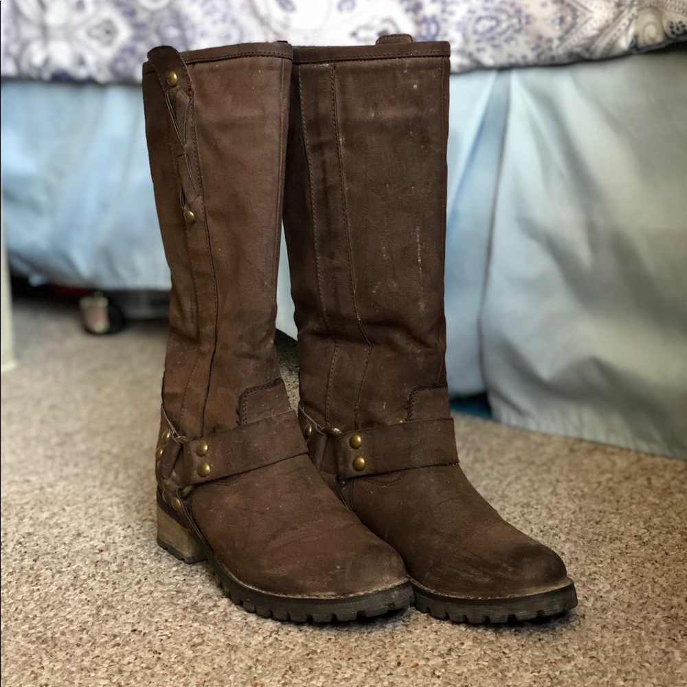 Tall vegan leather boots